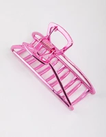 Coated Pink Outline Claw Clip