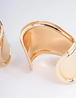 Gold Statement Wave Cuff Bangle Pack