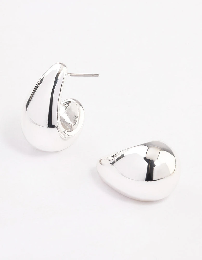 Silver Plated Bubble Drop Stud Earrings