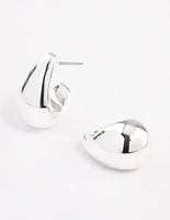 Silver Plated Bubble Drop Stud Earrings