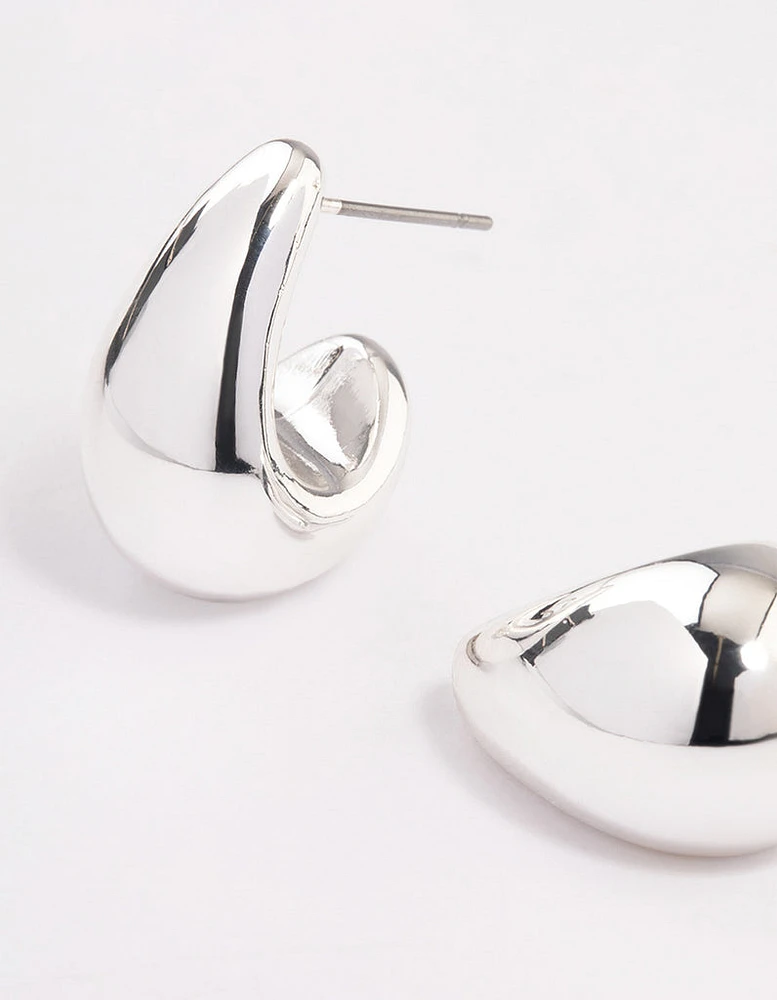 Silver Plated Bubble Drop Stud Earrings