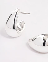 Silver Plated Bubble Drop Stud Earrings