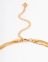 Gold Plated Max Width Snake Layered Necklace