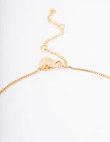 Gold Plated Box Chain Drop Necklace