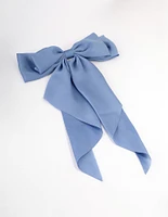 Fabric Stone Bow Clip