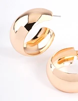 Gold Smooth Thick Hoop Earrings 25cm