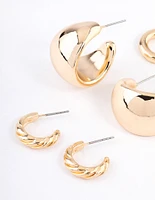 Gold Mixed Hoop Earring Pack