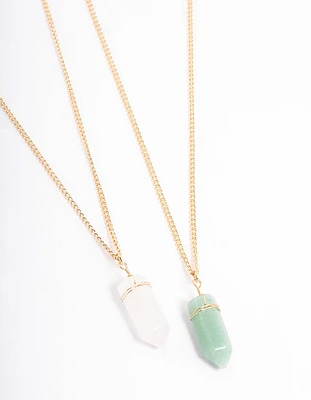 Gold Semi-Precious Bestie Necklace Pack