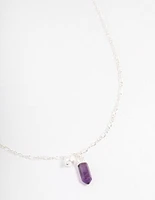 Silver Amethyst & Pearl Necklace