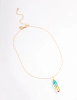 Gold Rainbow Crystal Necklace