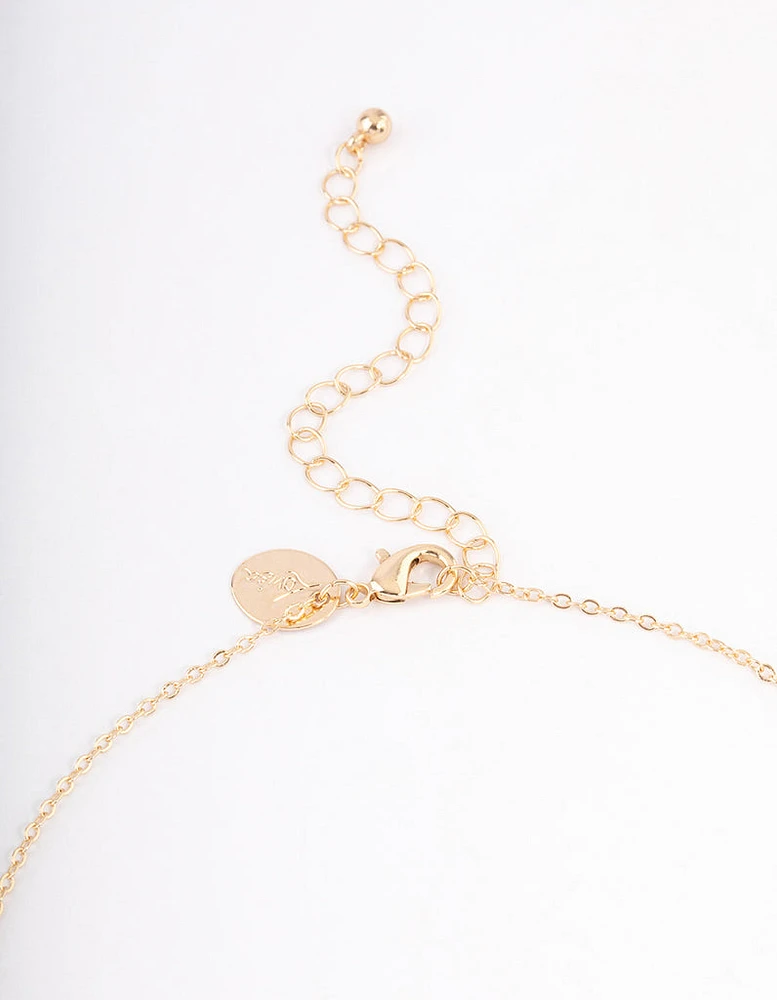 Gold Bestie Script Necklace