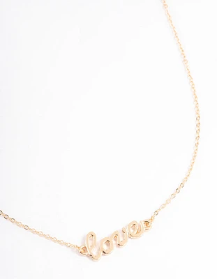 Gold Love Pendant Necklace