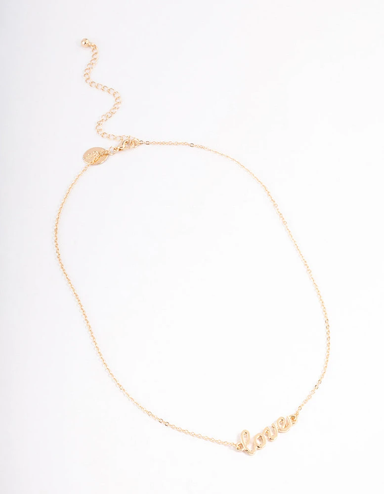 Gold Love Pendant Necklace