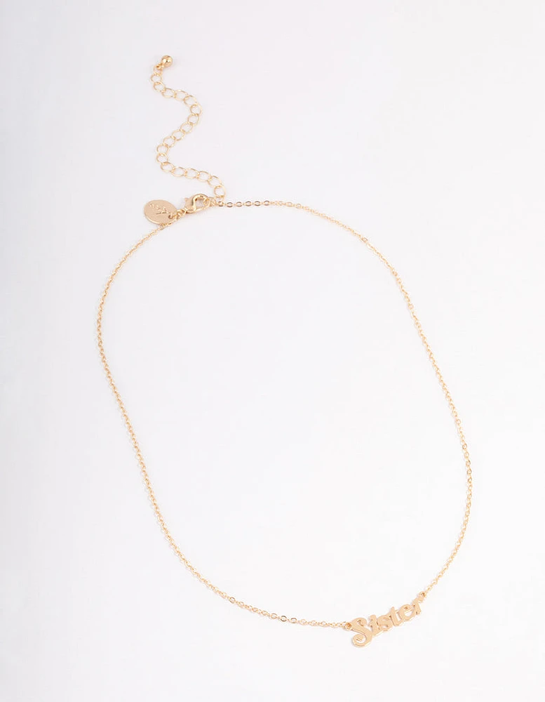 Gold Sister Pendant Necklace