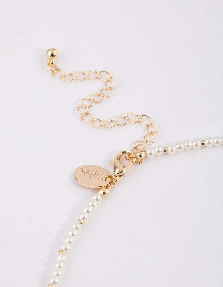 Gold Mini Pearl Choker