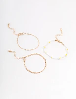 Gold Daisy Bracelet Pack