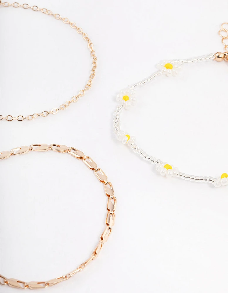 Gold Daisy Bracelet Pack