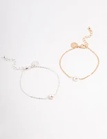 Gold & Silver Freshwater Pearl Bestie Bracelet Pack