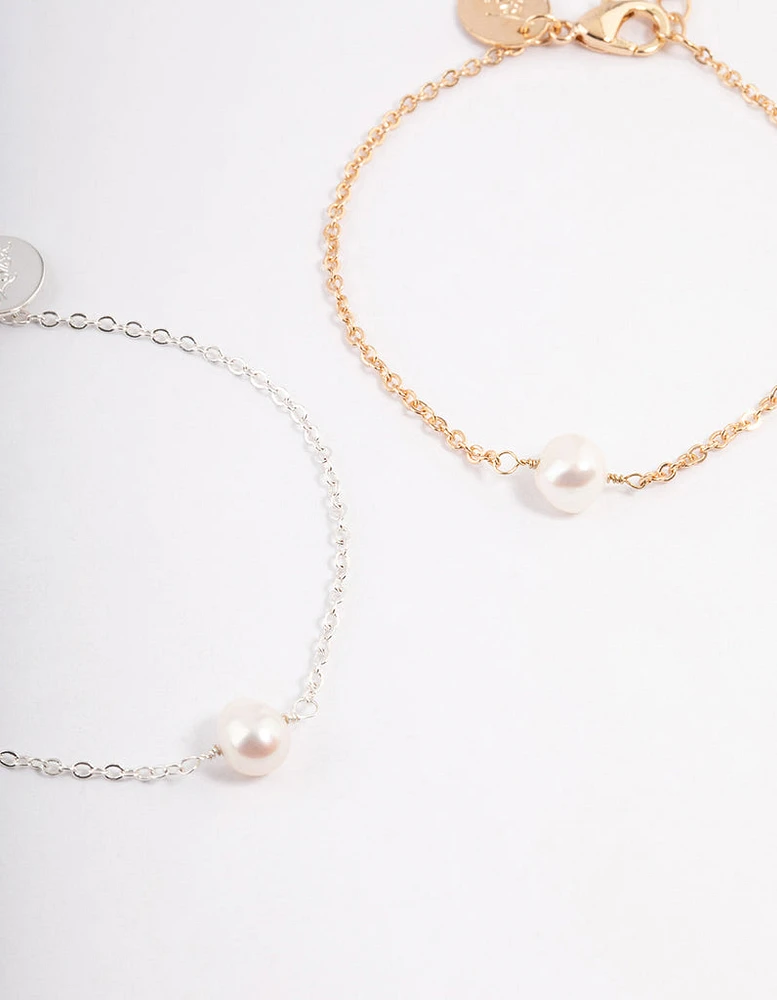 Gold & Silver Freshwater Pearl Bestie Bracelet Pack