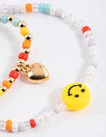 Gold Rainbow Smiley Bracelet Pack