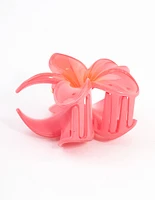 Pink Frangipani Flower Claw Clip