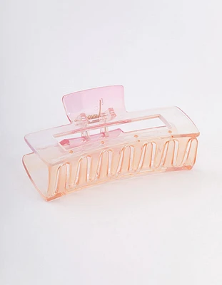 Pink Rectangle Ombre Claw Clip