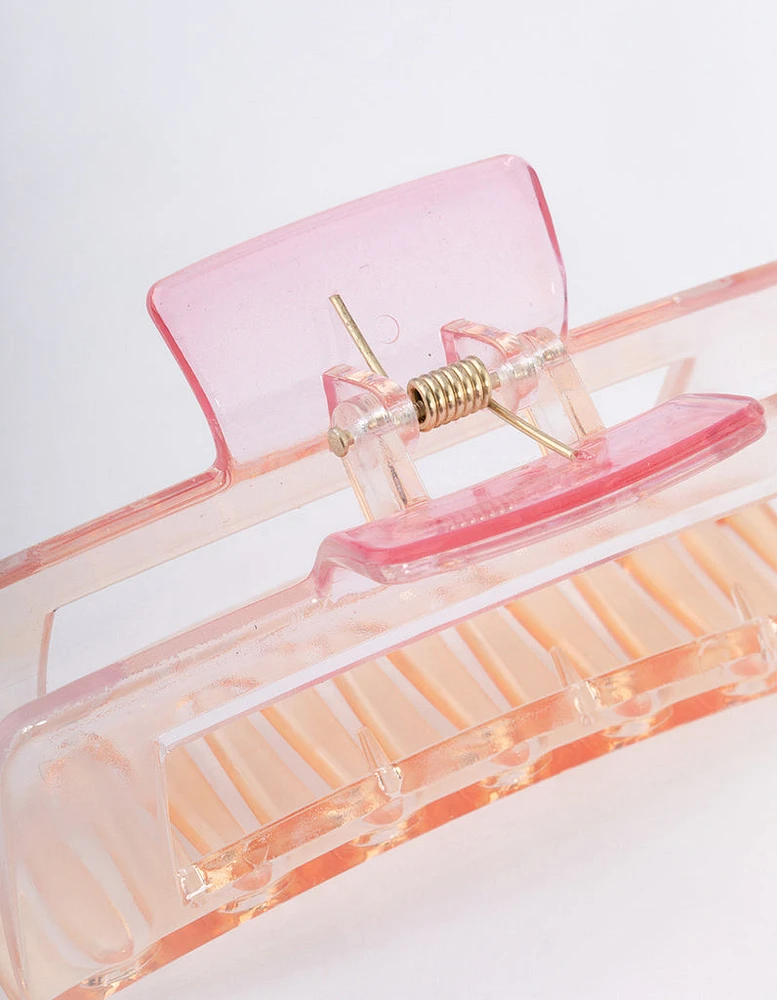 Pink Rectangle Ombre Claw Clip