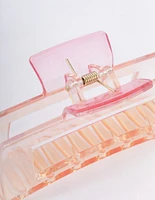 Pink Rectangle Ombre Claw Clip