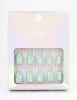 Tweens Mint Daisy Press On Nails