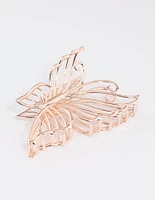 Rose Gold Detailed Butterfly Claw Clip