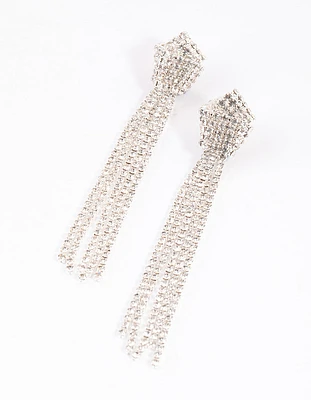 Silver Knot Cupchain Drop Earrings