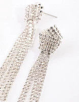 Silver Knot Cupchain Drop Earrings