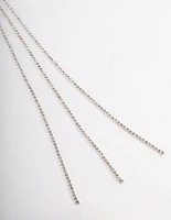 Silver Triple Row Cupchain Scarf Necklace