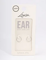 Surgical Steel Fine Sleeper Earrings 10mm
