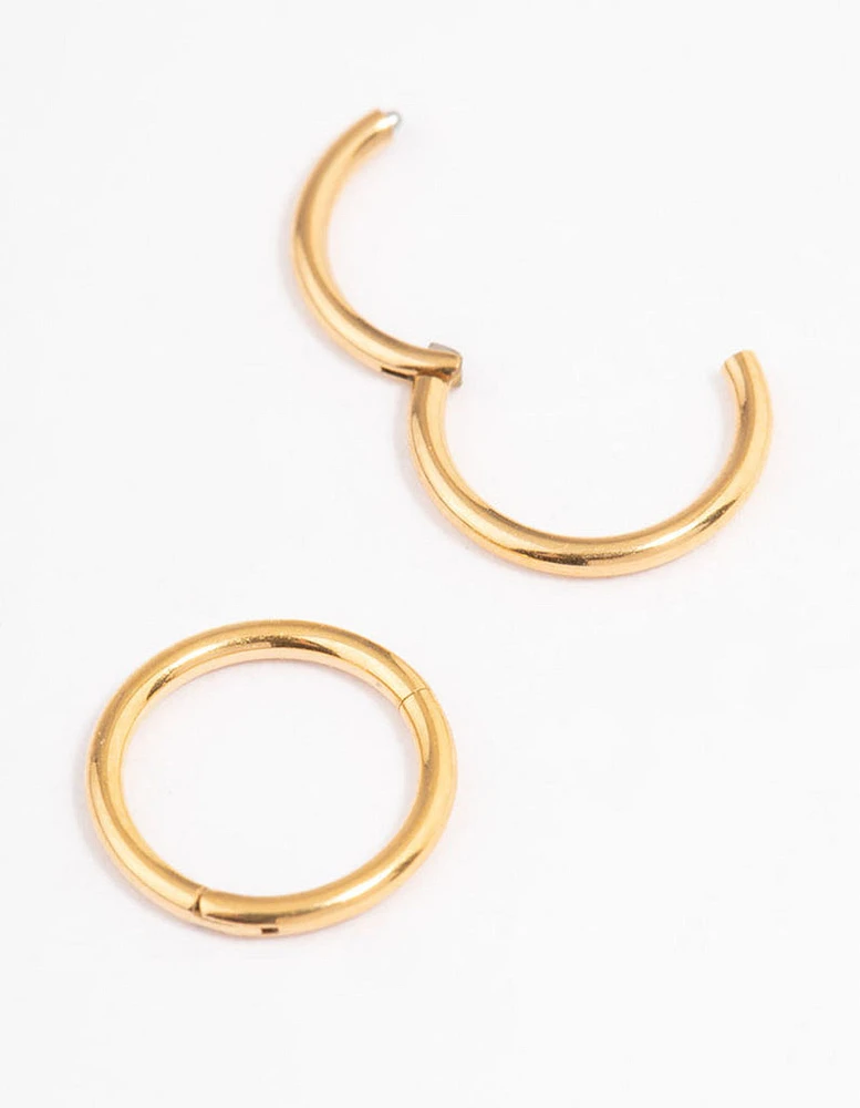 Gold Plated Surgical Steel Fine Sleeper Earrings 6mm