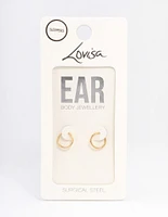 Gold Plated Surgical Steel Sleeper Earrings 8mm