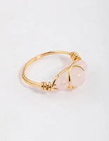 Gold Plated Wrapped Triple Stone Ring