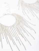 Silver Diamante Cupchain Long Anklet Pack