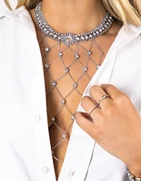 Silver Diamante Open Chain Choker