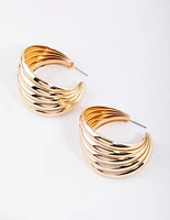 Gold Twisted Hoop Earrings