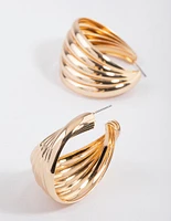 Gold Twisted Hoop Earrings