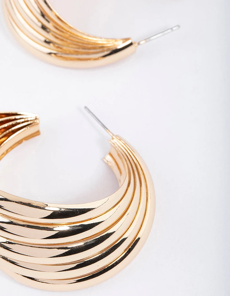 Gold Twisted Hoop Earrings