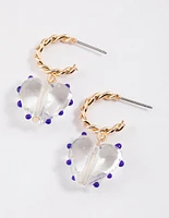 Spiked Ball Heart Hoop Earrings