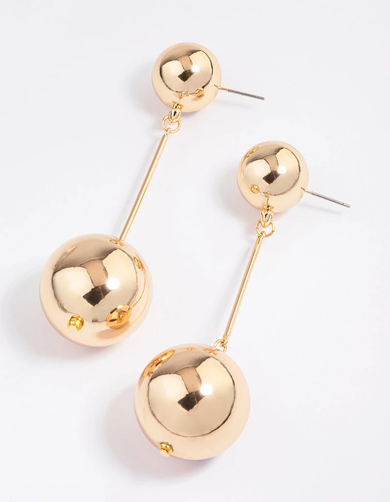 Gold Ball Drop Earrings