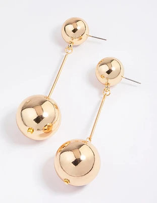 Gold Ball Drop Earrings