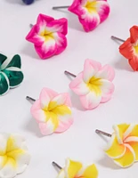 Bright  Frangipani Stud Earrings 8-Pack