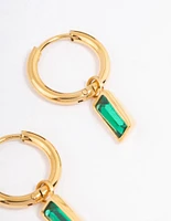 Gold Plated Classic Baguette Huggie Earrings