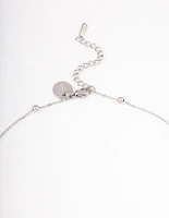 Stainless Steel Y Drop Ball Cross Necklace