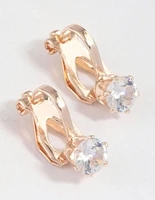 Rose Gold Graduating Diamante Clip On Earrings 5-Pack