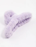 Fluffy Lilac Hair Claw Clip